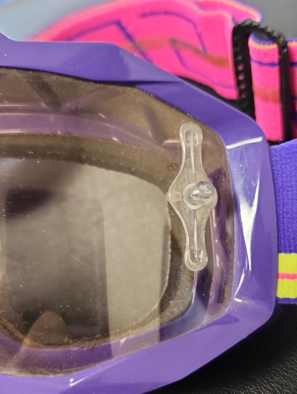 🥳Scott Hustle X MX goggles vibrant purple frame and a pink, Youth Size - Picture 4 of 14